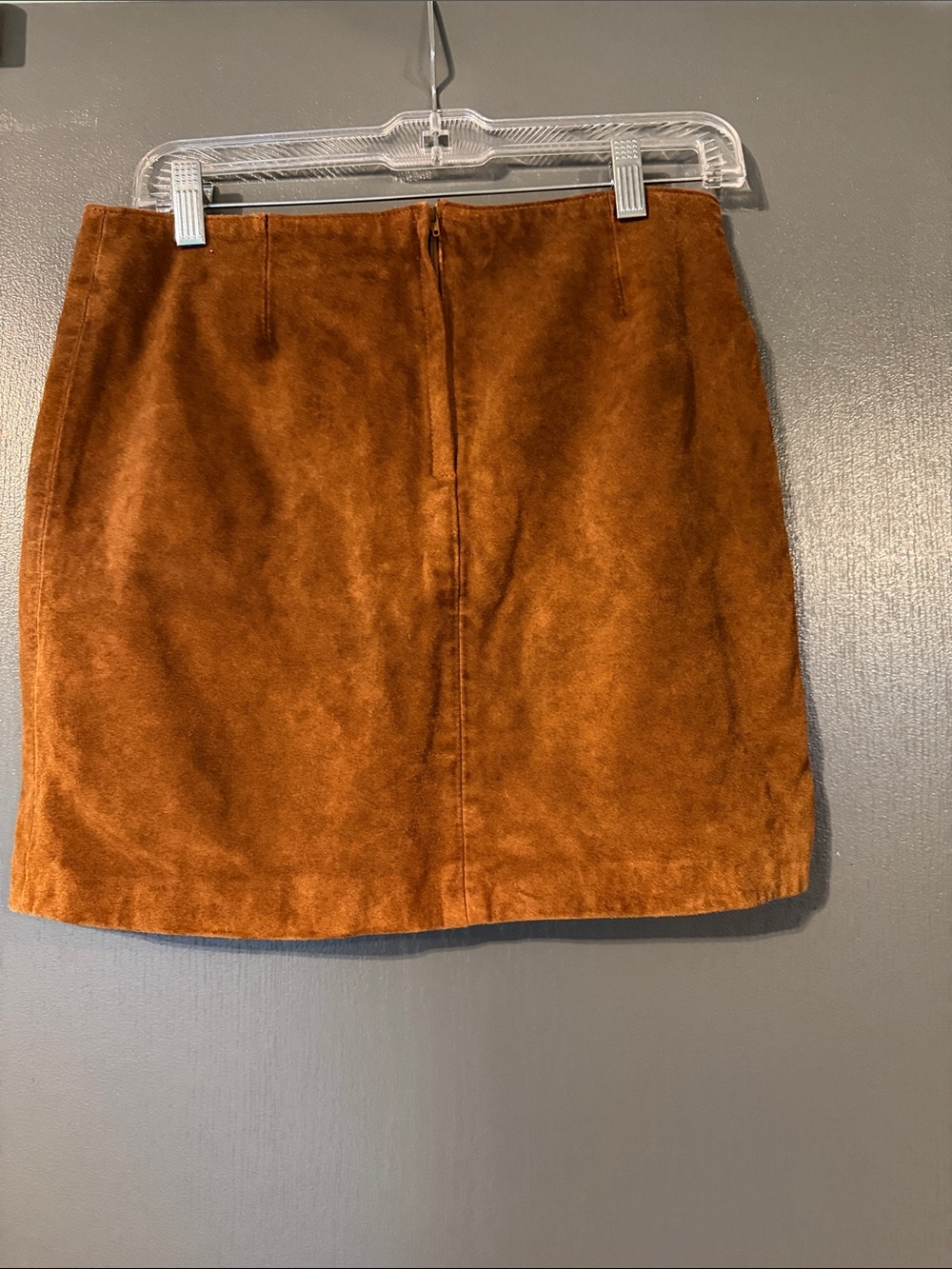Classic Leather Mini Skirt in Rust - Picture 3 of 3